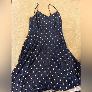 Blue Old Navy Summer Dress with White Polka Dots